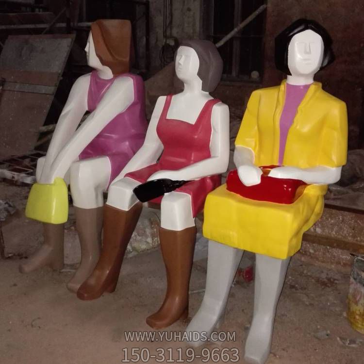 玻璃鋼戶(hù)外園林抽象的人物景觀雕塑