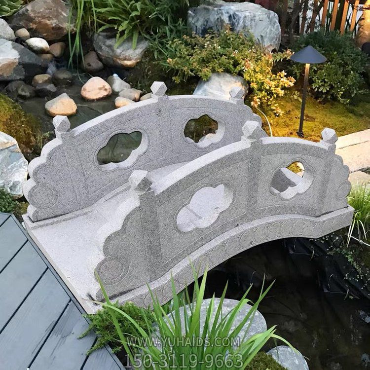 花崗巖石雕小橋，園林造景流水橋雕塑