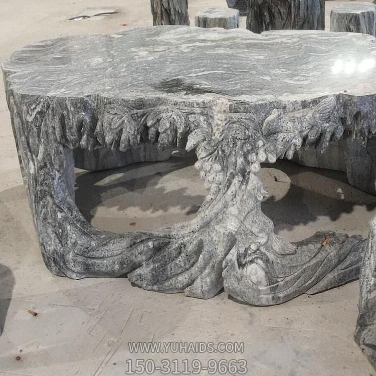 純天然大理石石雕戶外園林創意石桌雕塑