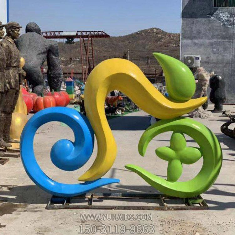 玻璃鋼噴漆創(chuàng)意抽象騎車運(yùn)動人物公園擺件雕塑