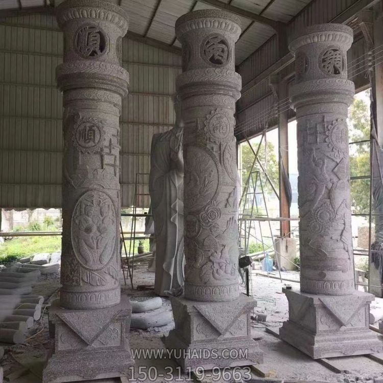 景區(qū)廣場(chǎng)漢白玉青石盤龍柱文化柱擺件雕塑