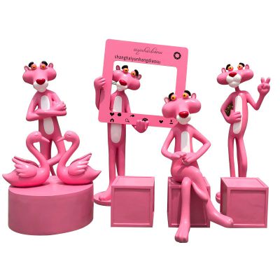 商廈可愛創意樹脂粉紅豹雕塑