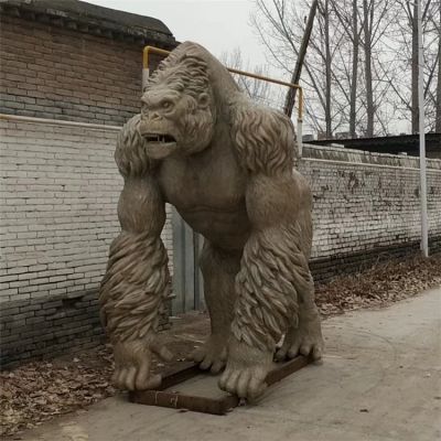 玻璃鋼仿真母子猩猩雕塑