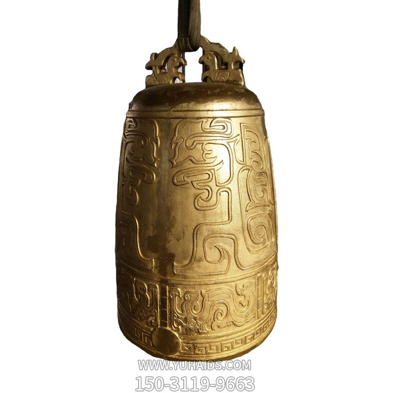 景區文化漆金黃銅鐘掛鐘雕塑