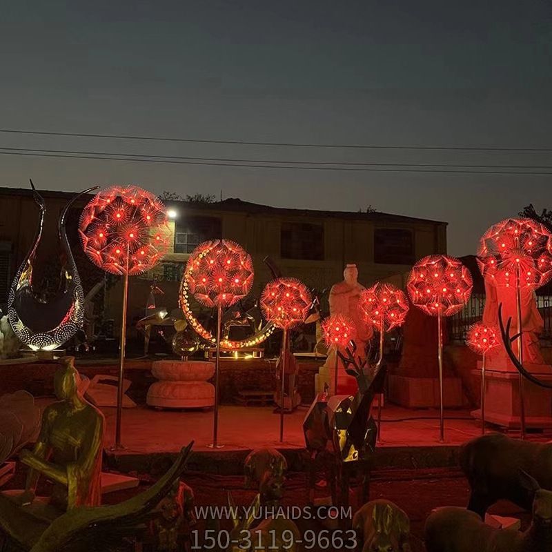 室內(nèi)創(chuàng)意不行發(fā)光紅色鏤空球雕塑