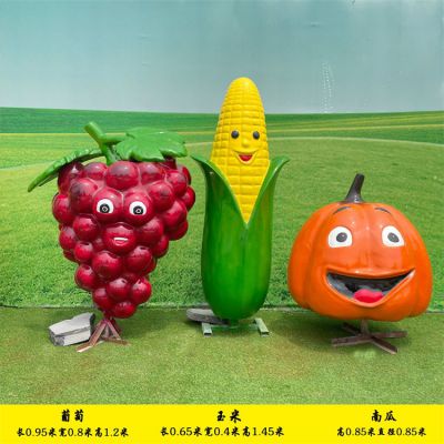 玻璃鋼卡通園林景觀水果玉米雕塑