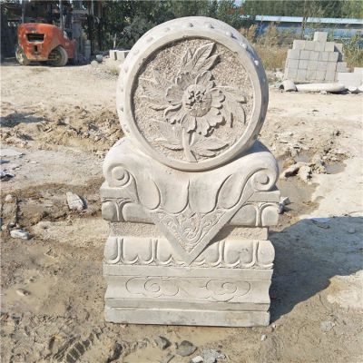 大理石抱鼓石，大門吉慶門墩