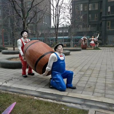 公園景區(qū)玻璃鋼彩繪人物情景小品擺件