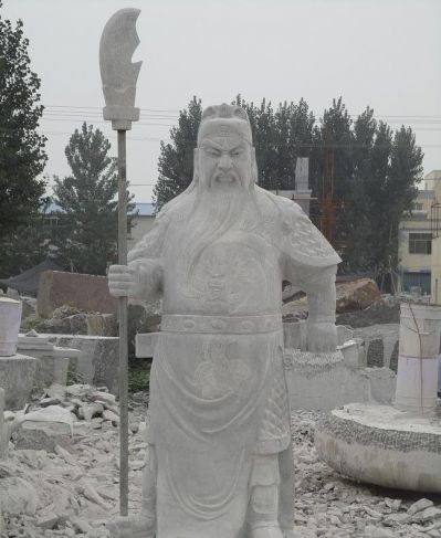 戶外廣場大型石雕關公雕塑