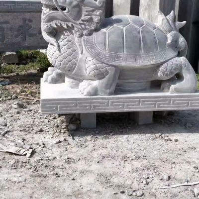四圣獸之龍龜，青石石材雕刻玄武