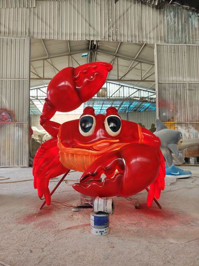 玻璃鋼發(fā)光螃蟹雕塑