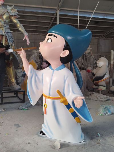 玻璃鋼卡通李白雕塑