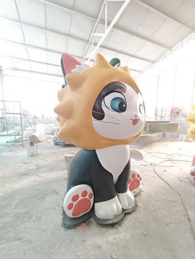 玻璃鋼卡通小貓咪雕塑