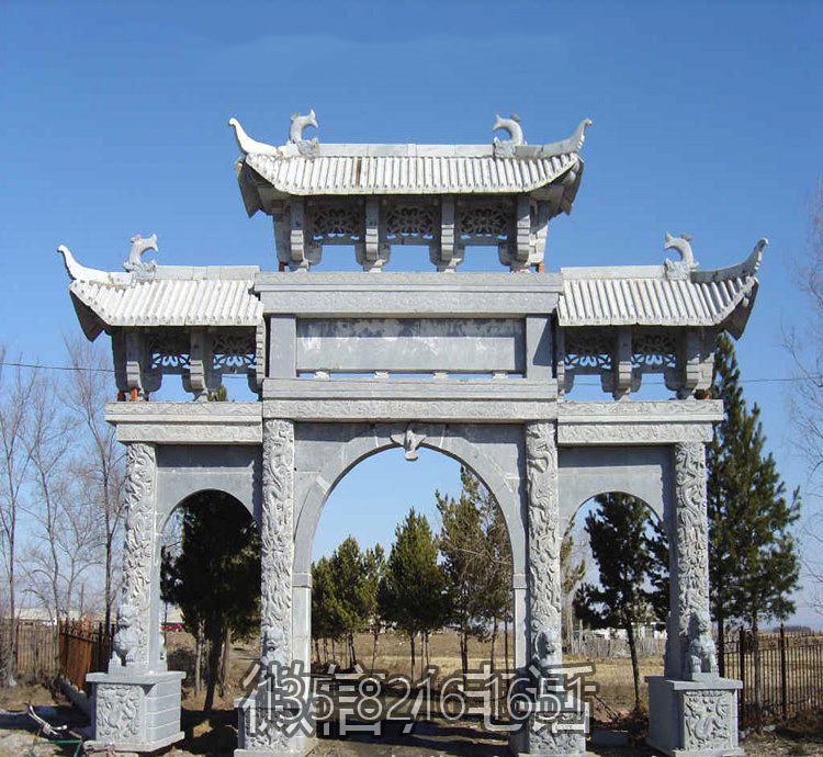 花崗巖公園園林石雕牌坊