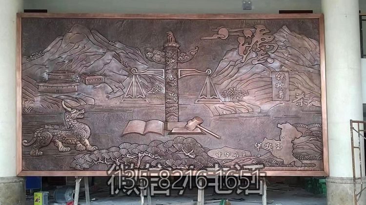 華安政務大廳地方主題浮雕，紫銅鍛造壁畫