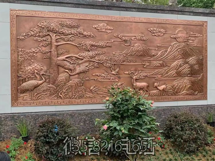 迎客松浮雕壁畫