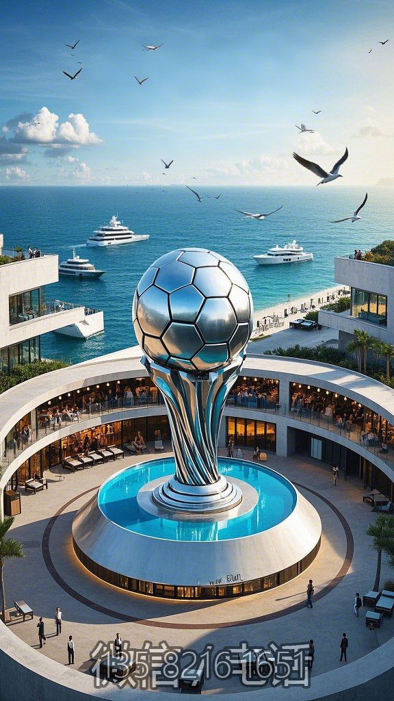 鏡面不銹鋼足球景觀雕塑大型城市地標雕塑