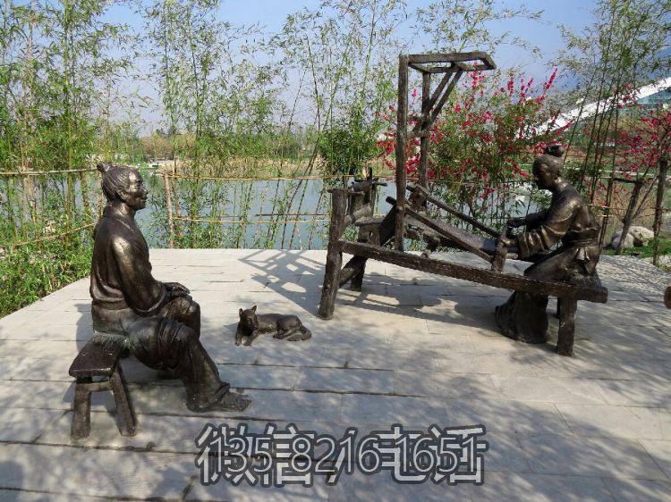 賣身葬父二十四孝鑄銅情景人物雕塑