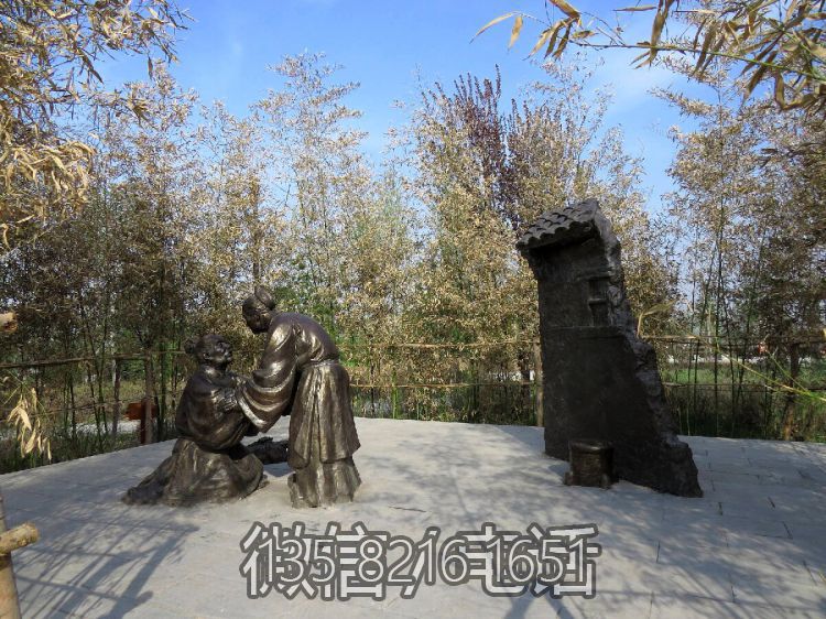 棄官尋母二十四孝鑄銅情景人物雕塑