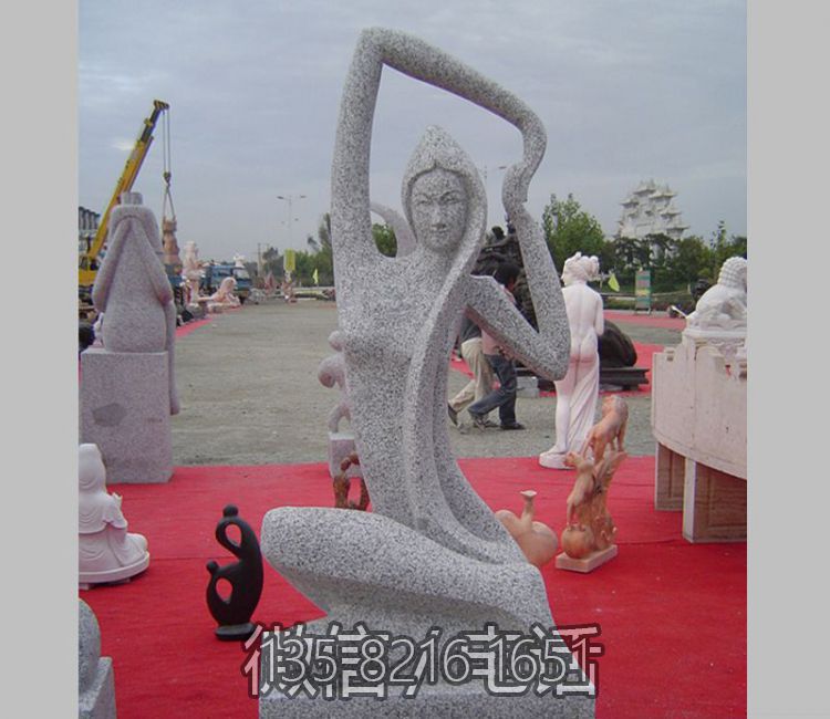 戶外園林景觀裝飾擺件大理石石雕抽象人物美女雕塑