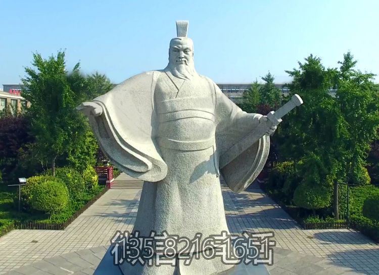 東漢時期名人景觀大理石石雕曹操雕塑