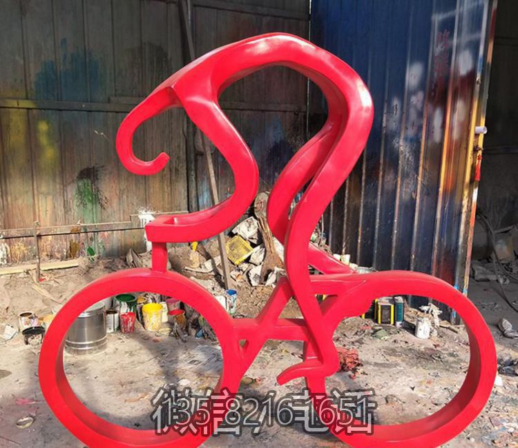 景觀玻璃鋼戶外體育運動景觀騎自行車人物雕塑