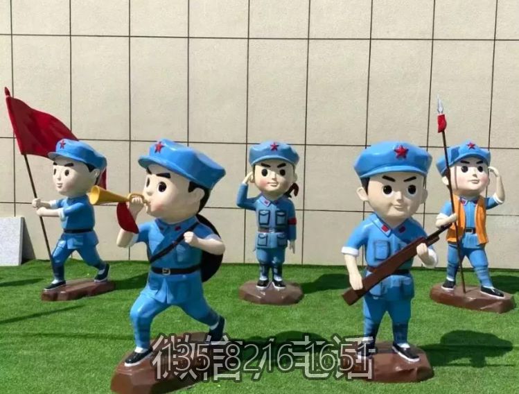 卡通玻璃鋼紅軍八路軍戰(zhàn)士雕塑