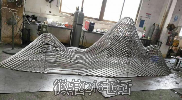 不銹鋼假山雕塑水池水景裝飾雕塑