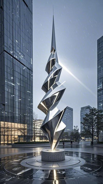 城市廣場不銹鋼避雷針雕塑