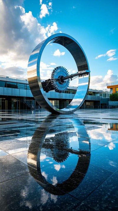 城市廣場創意齒輪景觀雕塑