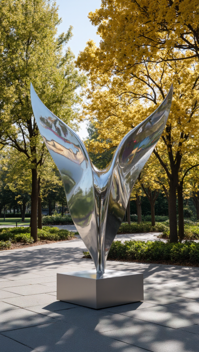 飛翔——抽象不銹鋼翅膀雕塑