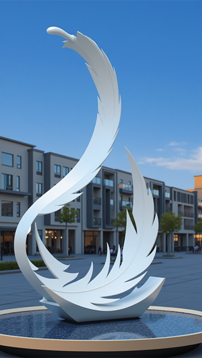 創(chuàng)意不銹鋼羽毛景觀藝術雕塑