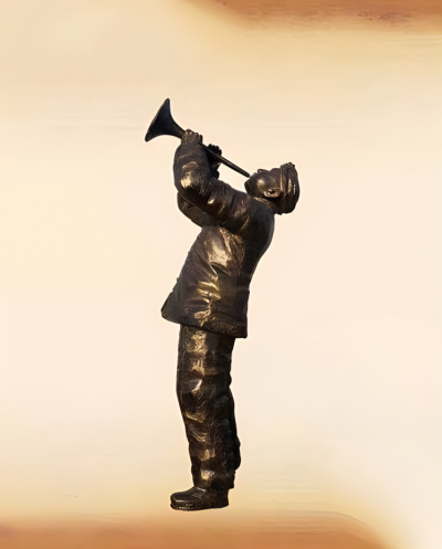 村莊表演景觀玻璃鋼吹嗩吶的人物雕塑