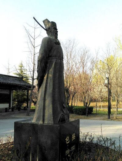 園林戶外玻璃鋼仿銅古代名人包拯雕塑