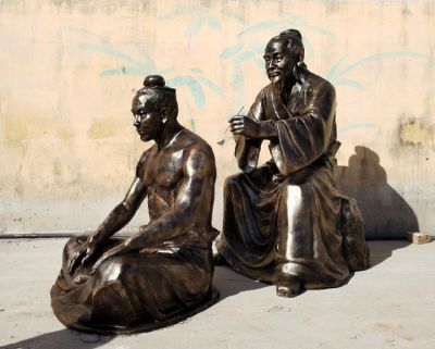 情景人物玻璃鋼仿銅古代名醫(yī)扁鵲雕塑