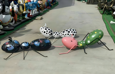 花園擺件美陳裝置擺件玻璃鋼彩繪動物螞蟻雕塑