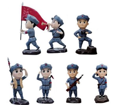 玻璃鋼卡通造型八路軍戰(zhàn)士雕塑