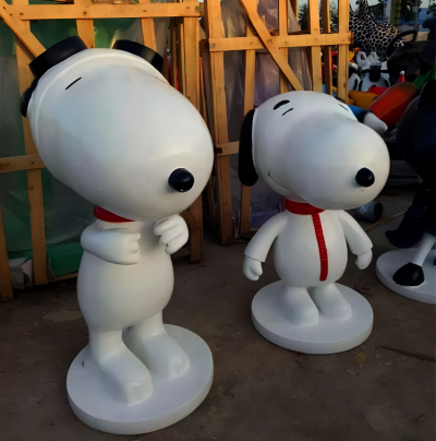 花園造景創(chuàng)意玻璃鋼卡通動物擺件Snoopy雕塑