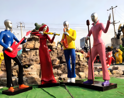 玻璃鋼公園音樂(lè)人物雕塑