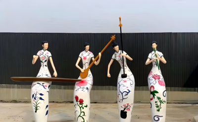 玻璃鋼音樂演奏人物雕塑