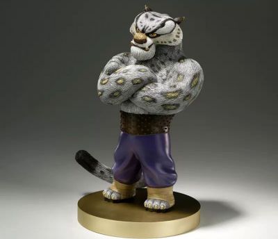 玻璃鋼仿真動(dòng)物景觀商場(chǎng)電影院動(dòng)物景觀小品擺件悍嬌虎雕塑