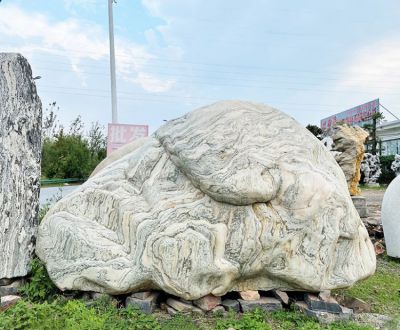 小區庭院刻字自然石頭擺件