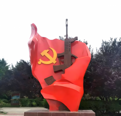 不銹鋼黨旗景觀雕塑