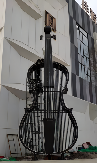 不銹鋼編織造型吉他雕塑