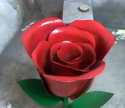 不銹鋼玫瑰花雕塑