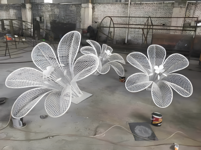 鏤空牽牛花不銹鋼編織雕塑