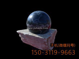 單層紅色、黑色大理石風水球